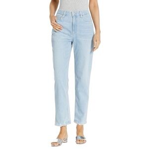 PAIGE Noella High Rise Light Blue Straight Leg Jeans Designer Denim 26 Ankle
